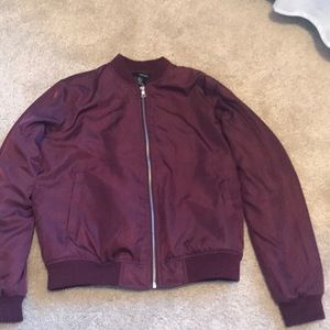 Love Yourself Maroon Bomber Jacket